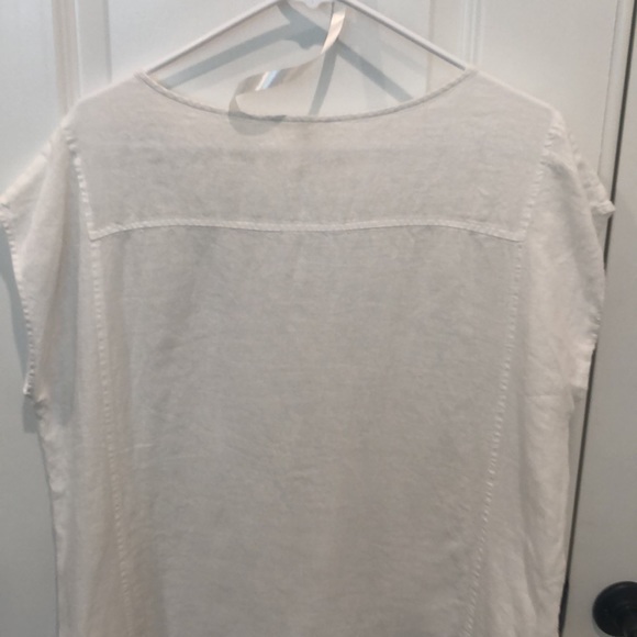 Eileen Fisher 100% Organic Linen White Dress Cover Up Small - Picture 8 of 16